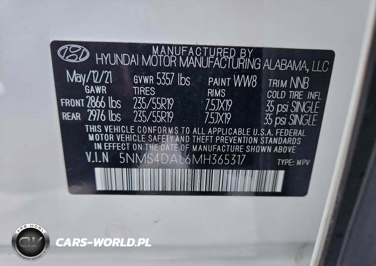 2021 Hyundai Santa Fe Limited VIN:5NMS4DAL6MH365317 - 13