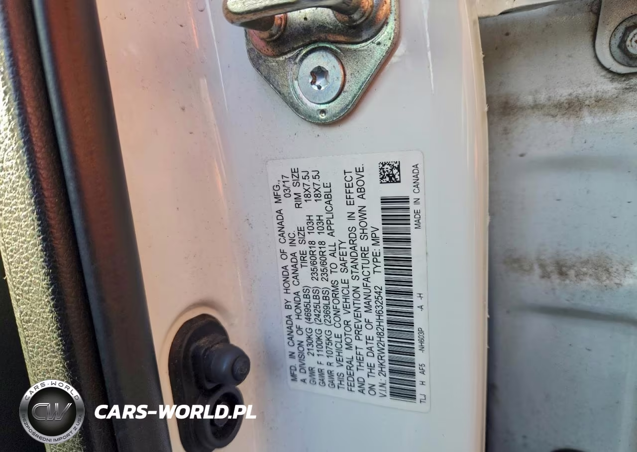 2017 Honda Cr-V Exl VIN:2HKRW2H82HH632542 - 13