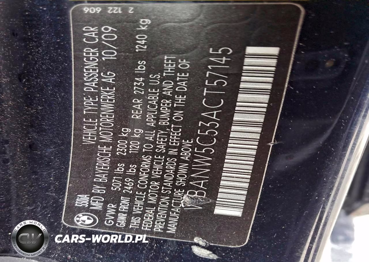 2010 BMW 550 I VIN:WBANW5C53ACT57145 - 12