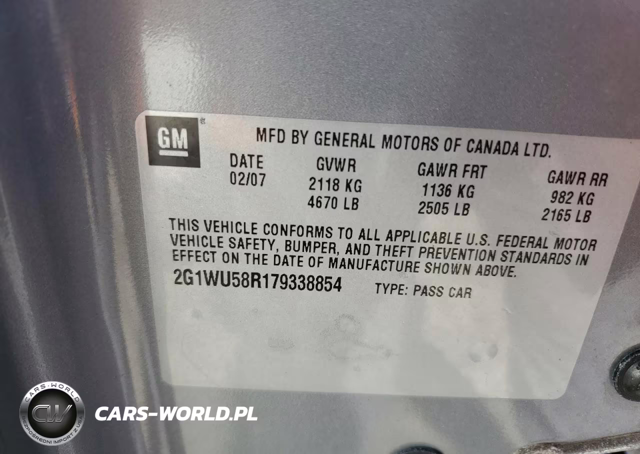 2007 Chevrolet Impala Ltz VIN:2G1WU58R179338854 - 13