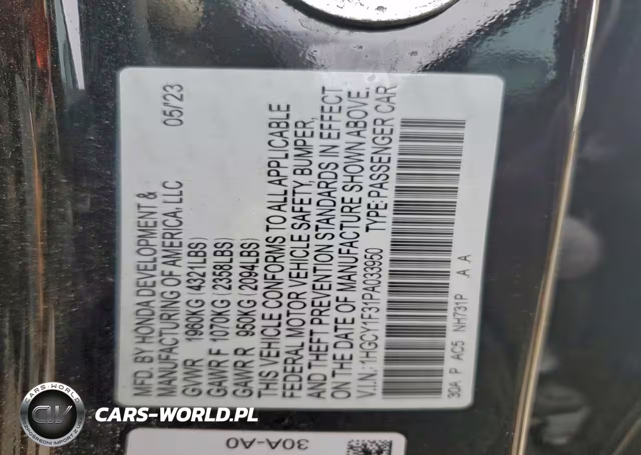 2023 Honda Accord Ex VIN:1HGCY1F31PA033950 - 12