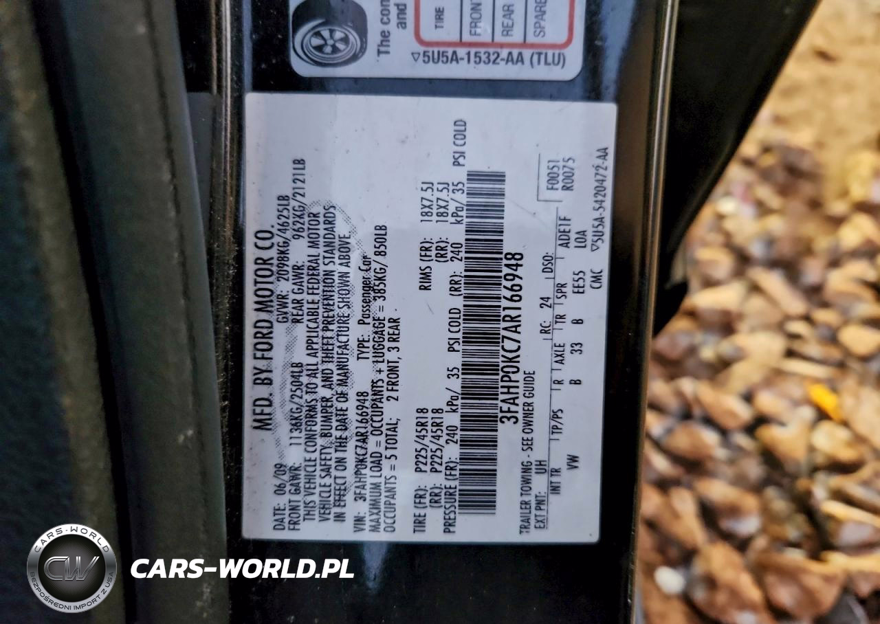 2010 Ford Fusion Sport VIN:3FAHP0KC7AR166948 - 12