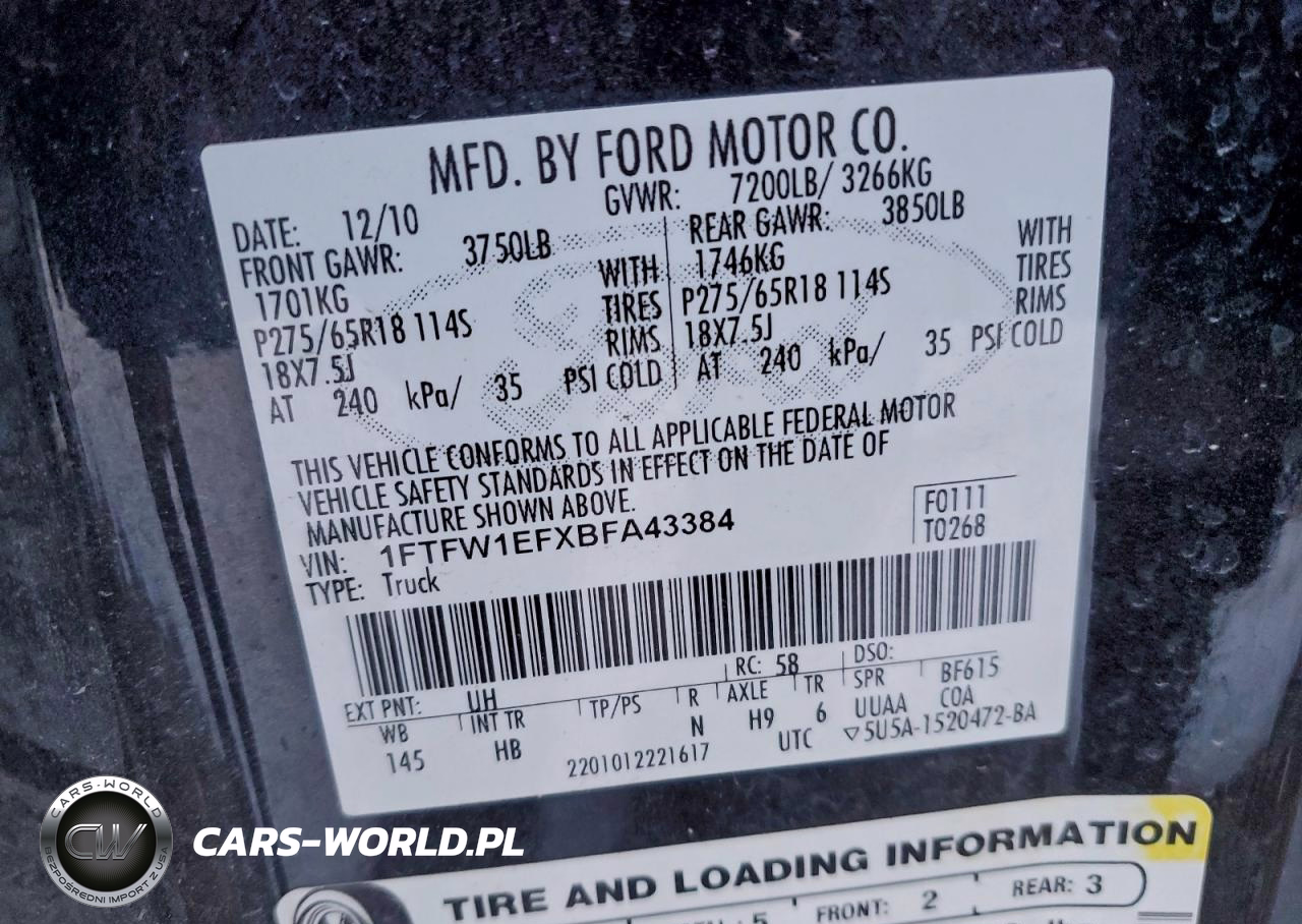 2011 Ford F150 Supercrew VIN:1FTFW1EFXBFA43384 - 12