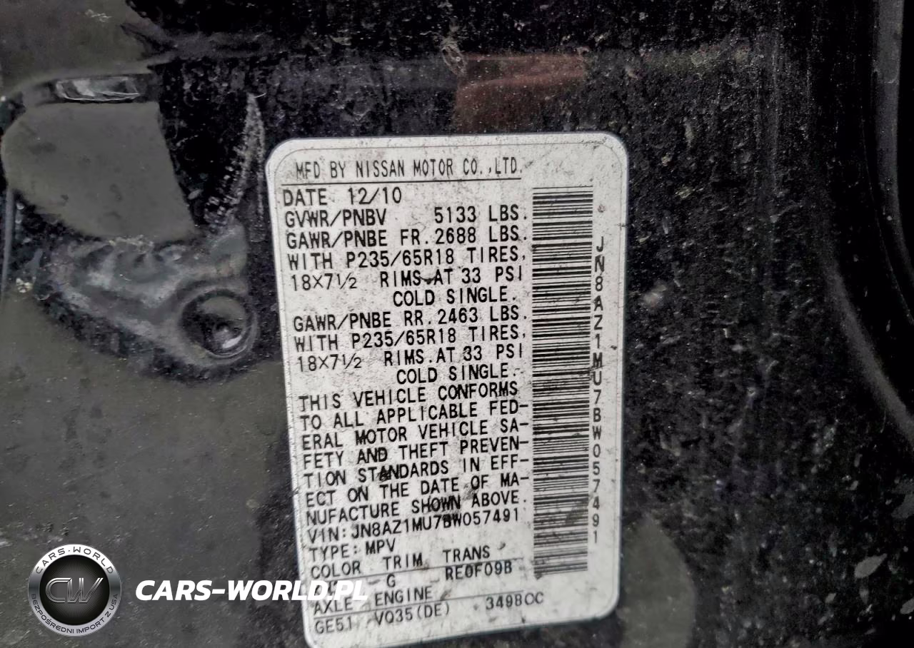 2011 Nissan Murano S VIN:JN8AZ1MU7BW057491 - 13