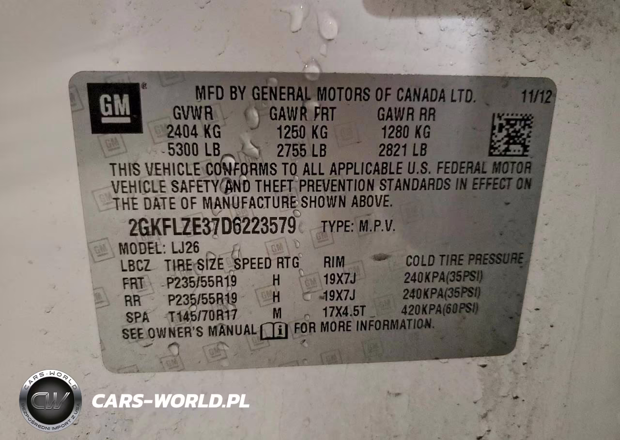 2013 GMC Terrain VIN:2GKFLZE37D6223579 - 13
