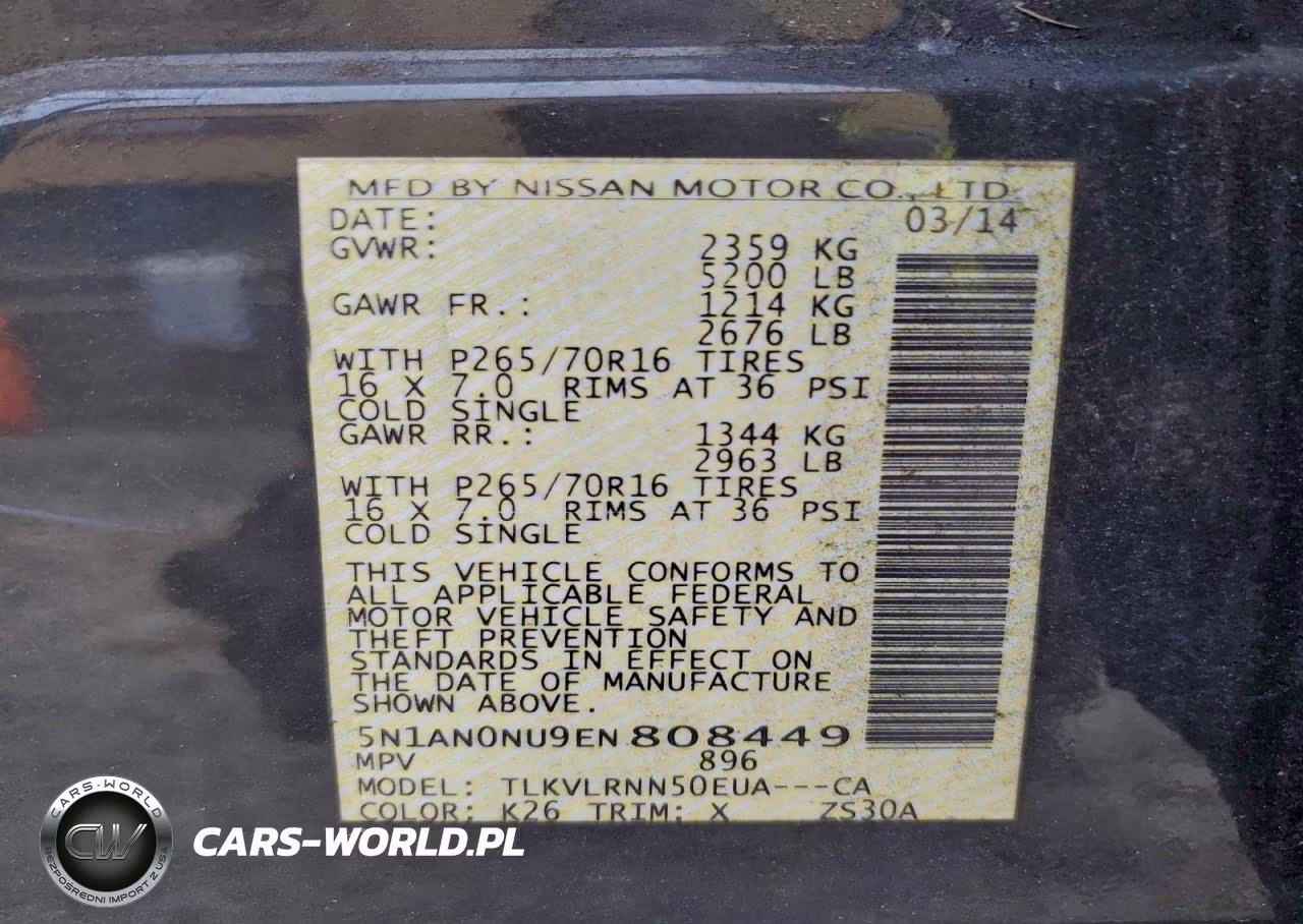 2014 Nissan Xterra X VIN:5N1AN0NU9EN808449 - 13