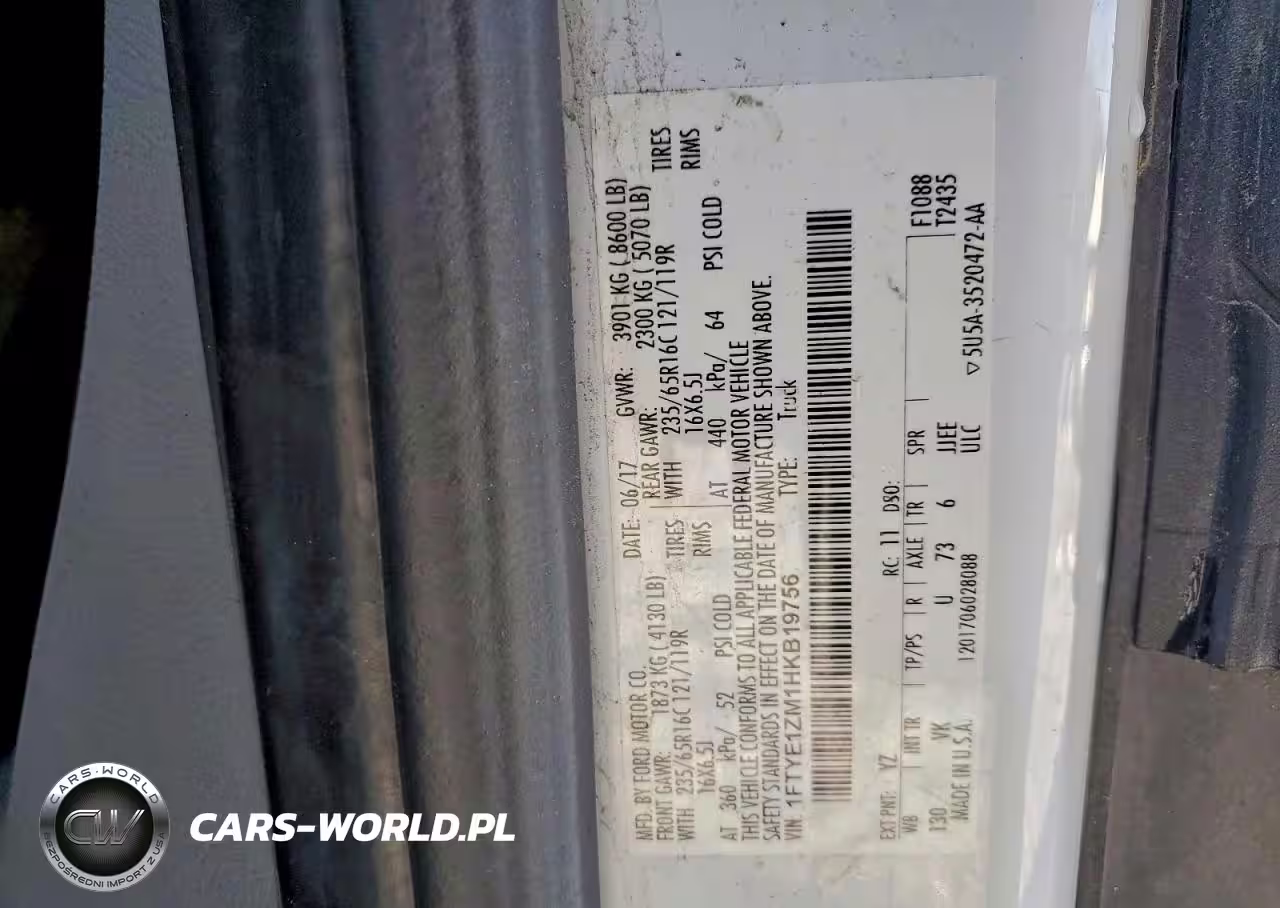 2017 Ford Transit T-150 VIN:1FTYE1ZM1HKB19756 - 13