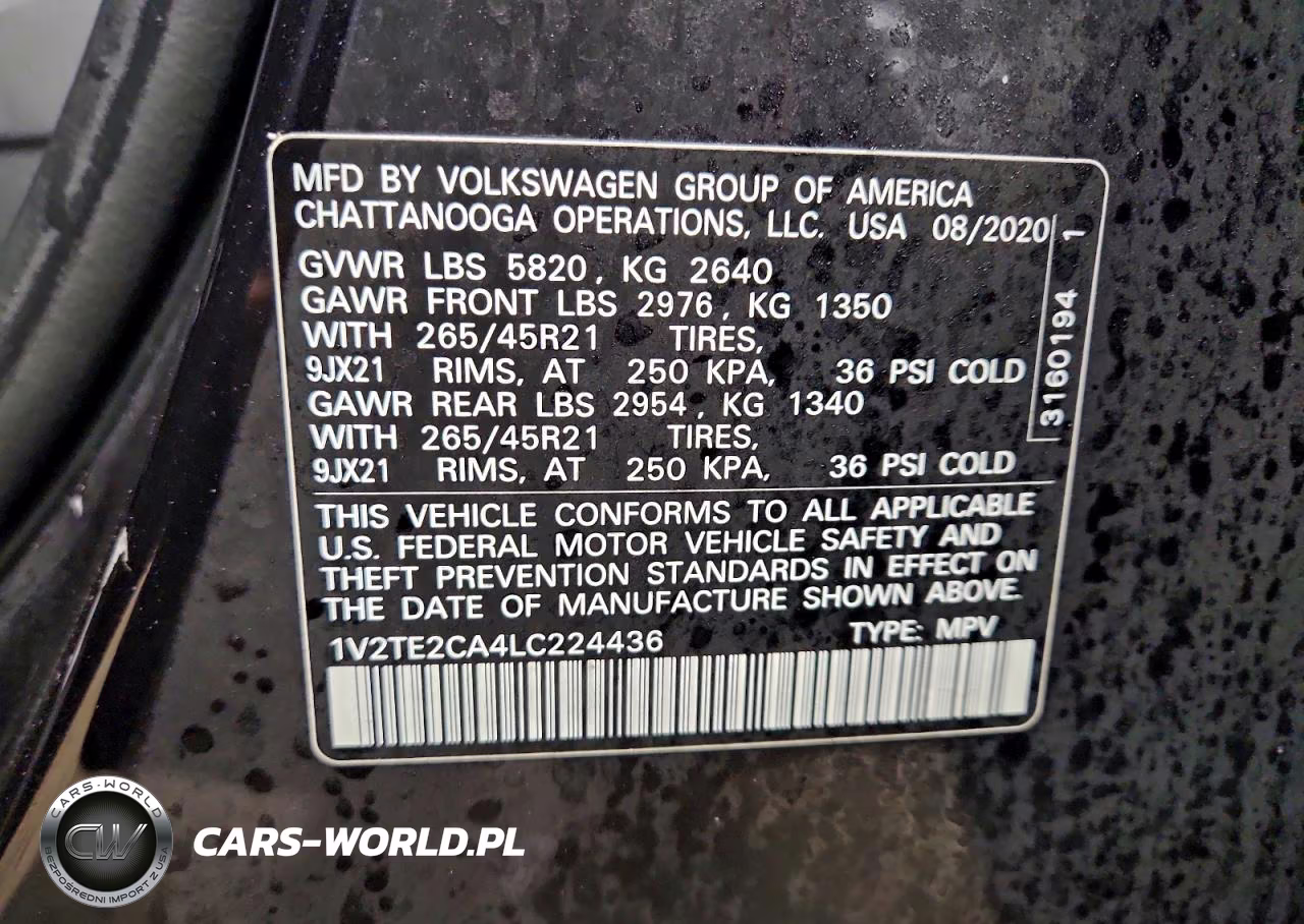 2020 Volkswagen Atlas Cross Sport Sel Premium R-Line VIN:1V2TE2CA4LC224436 - 13
