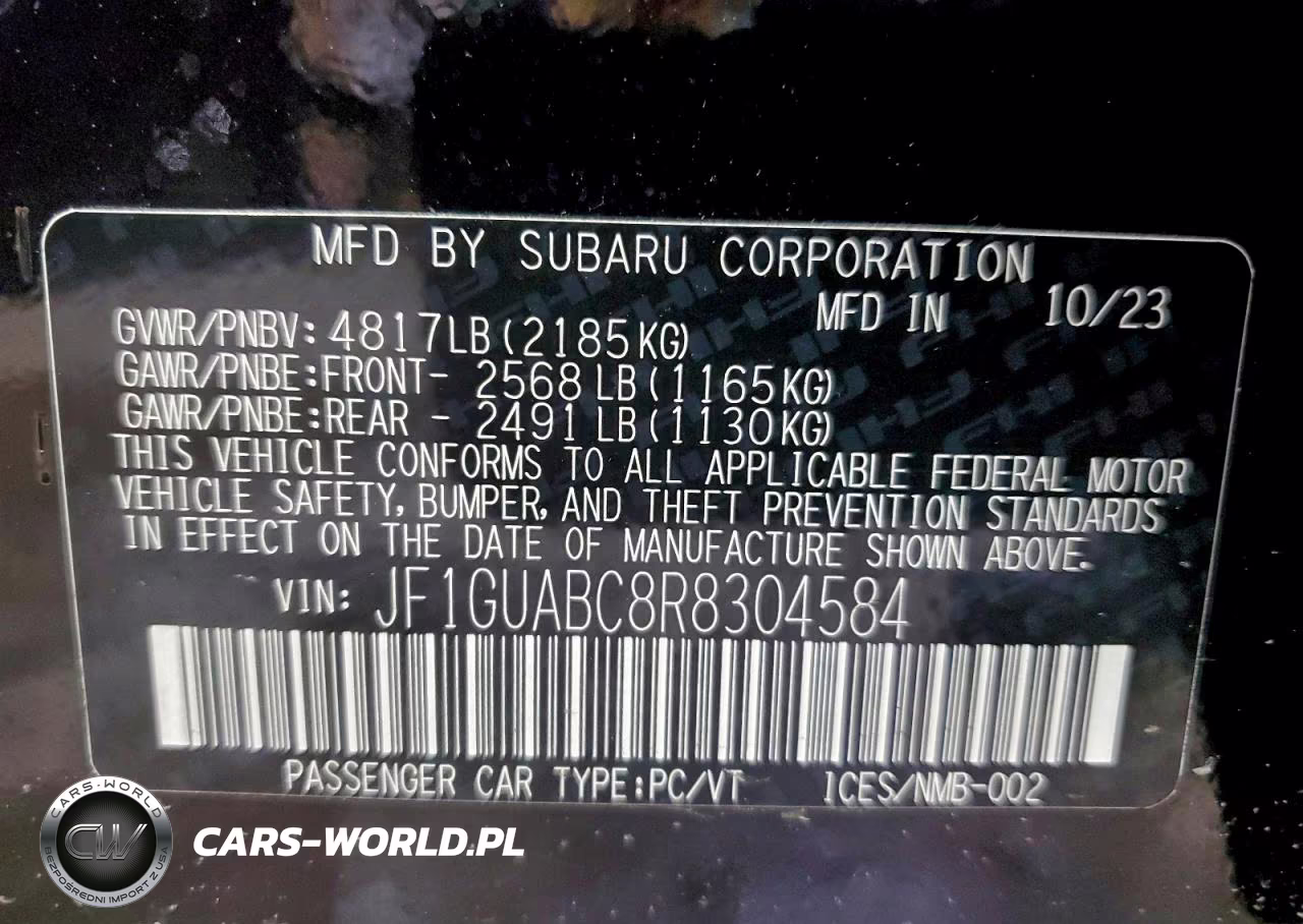 2024 Subaru Impreza VIN:JF1GUABC8R8304584 - 13