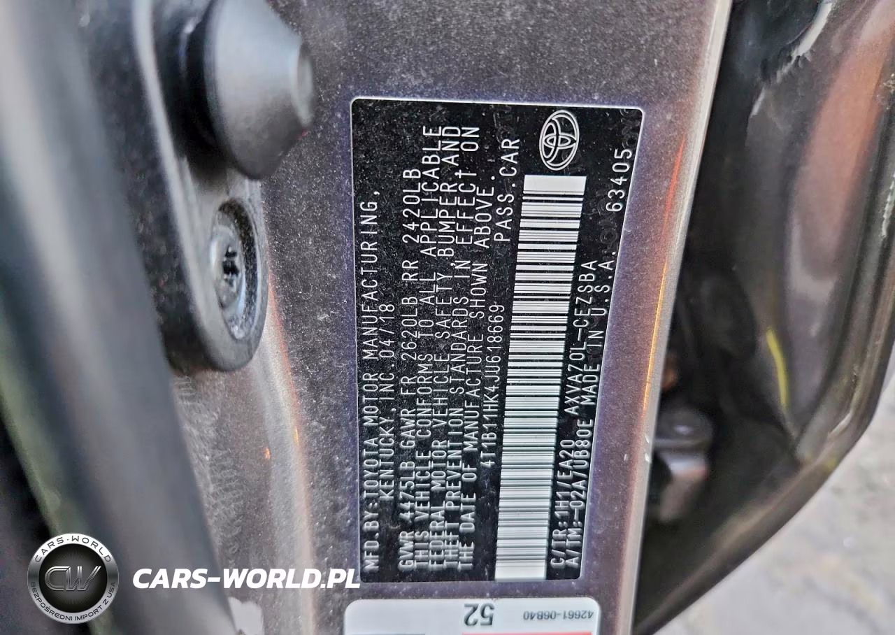 2018 Toyota Camry Se VIN:4T1B11HK4JU618669 - 13