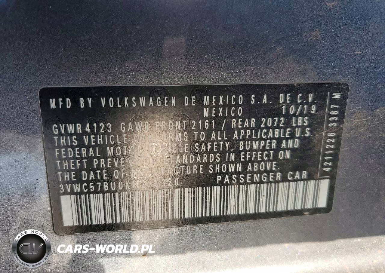 2019 Volkswagen Jetta S VIN:3VWC57BU0KM270320 - 12