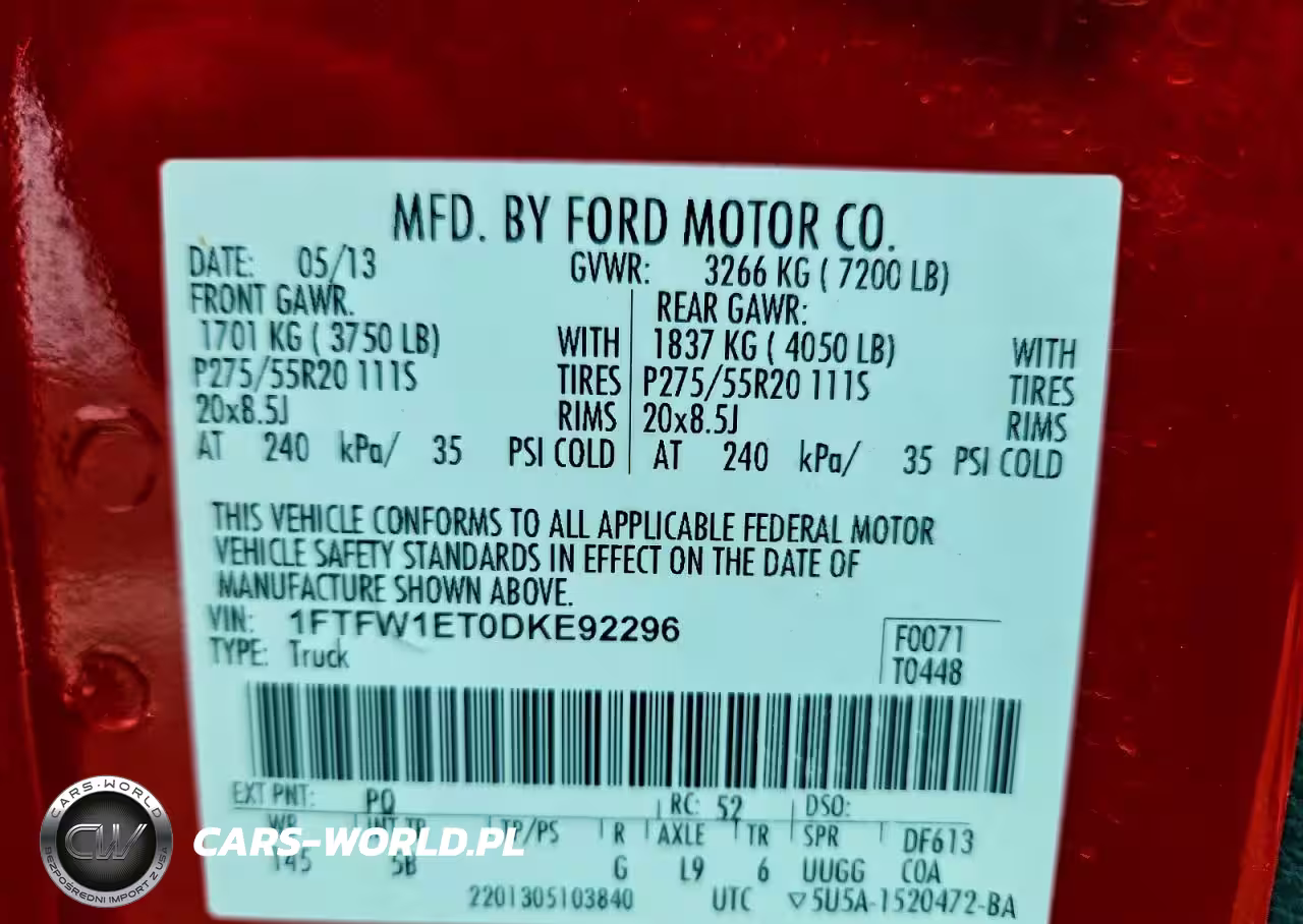 2013 Ford F150 Supercrew VIN:1FTFW1ET0DKE92296 - 12
