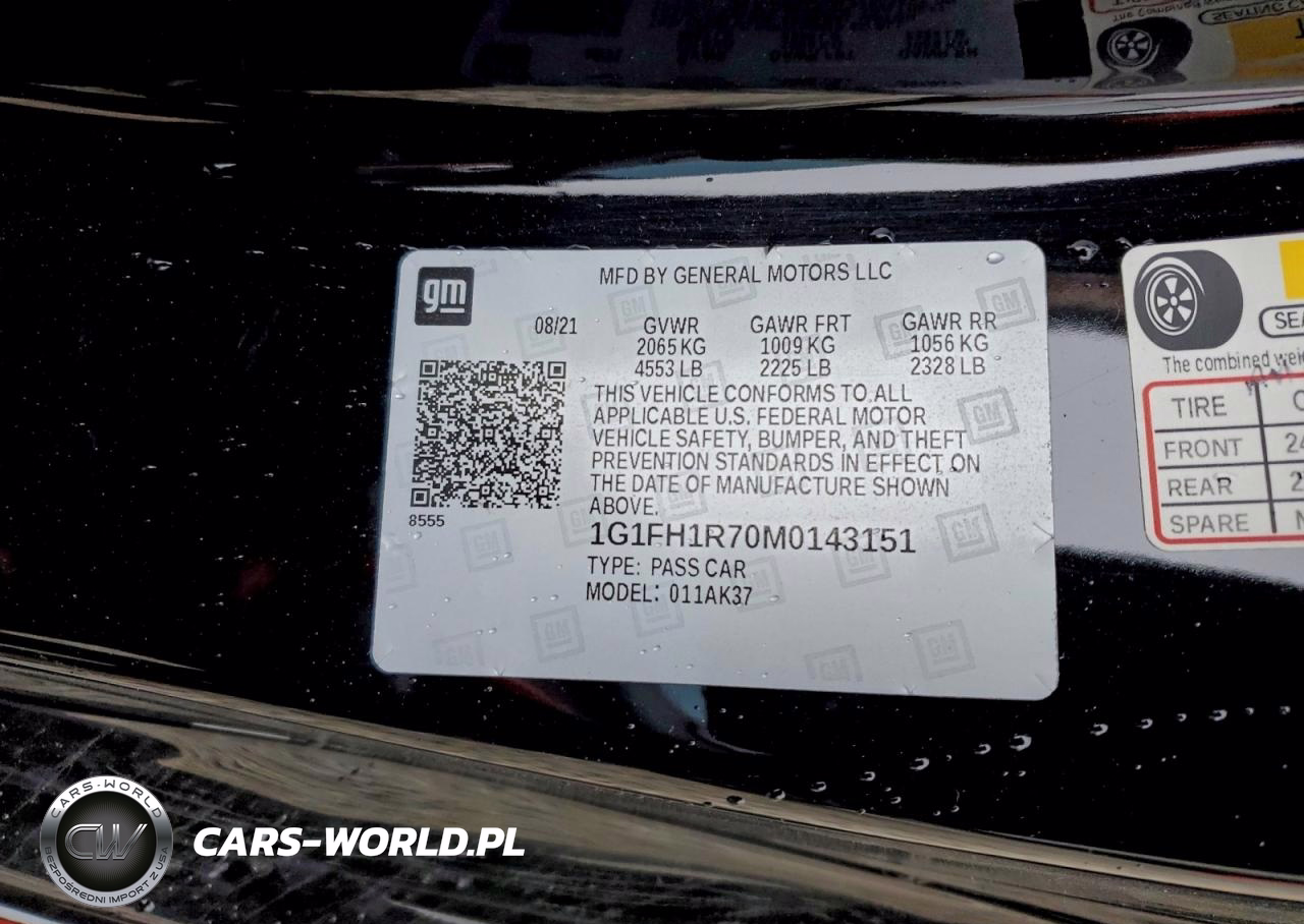 2021 Chevrolet Camaro Ss VIN:1G1FH1R70M0143151 - 12