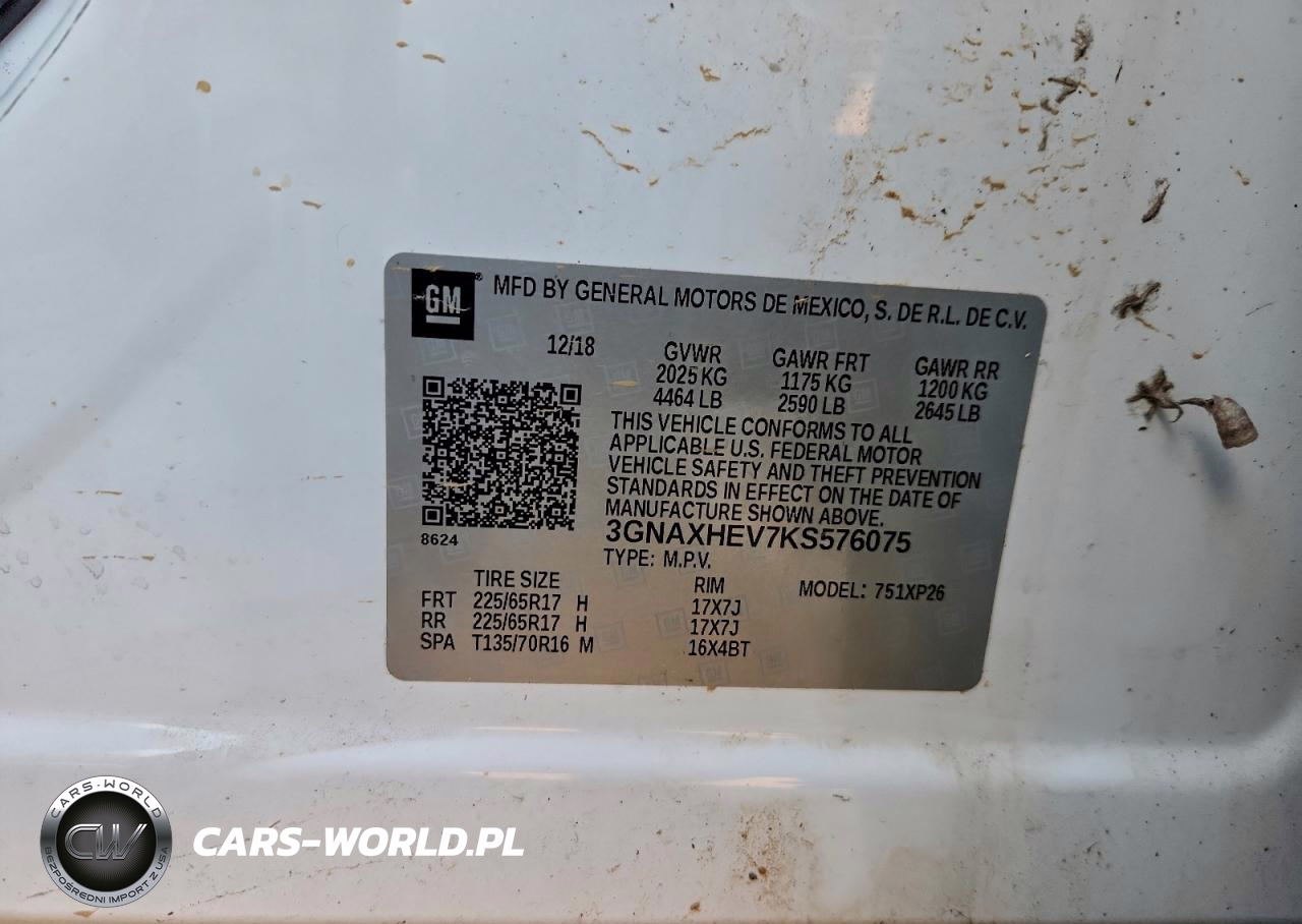 2019 Chevrolet Equinox Ls VIN:3GNAXHEV7KS576075 - 13