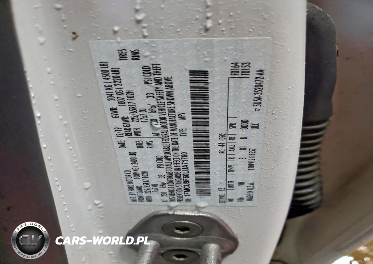 2020 Ford Escape S VIN:1FMCU9F60LUA71760 - 14