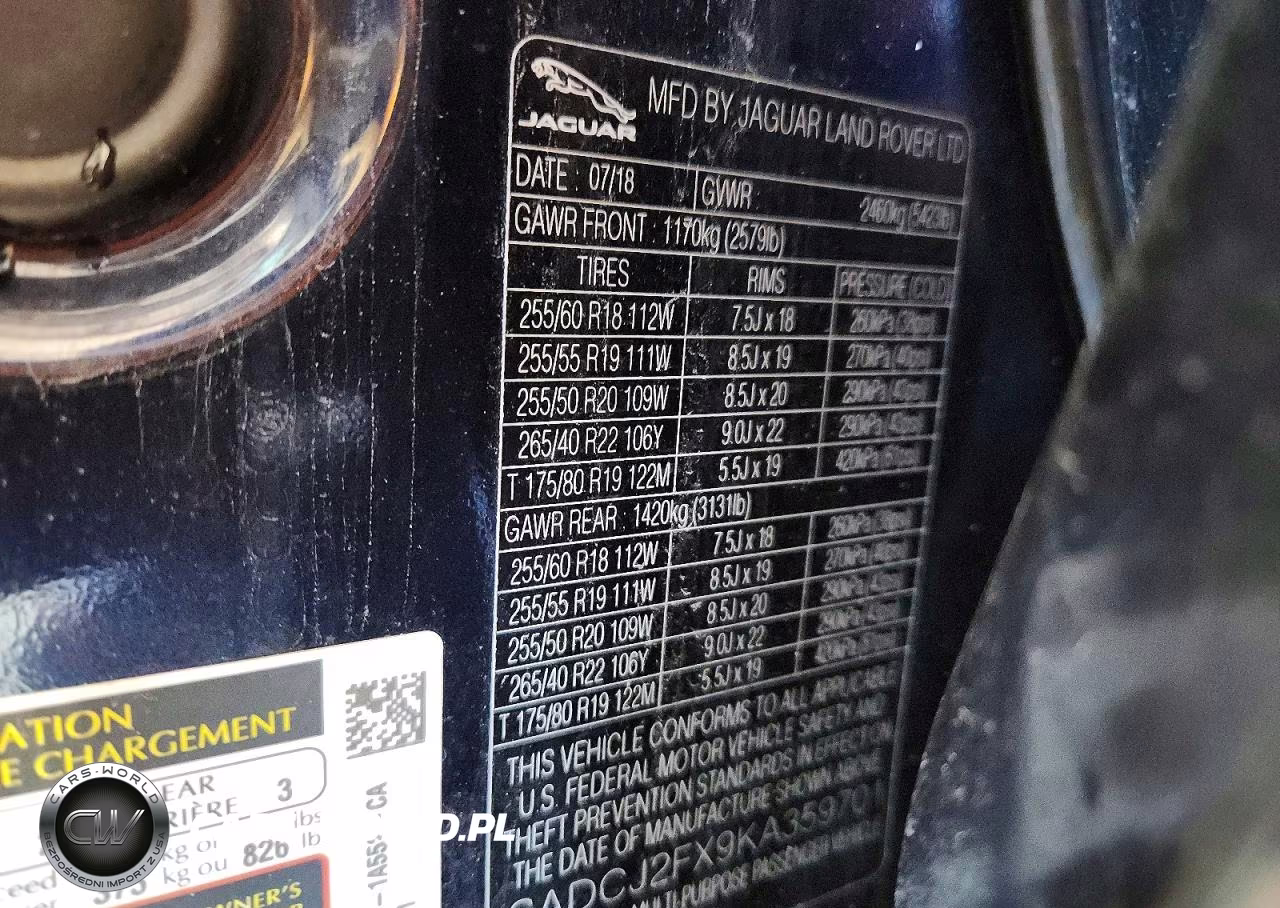 2019 Jaguar F-Pace Premium VIN:SADCJ2FX9KA359701 - 13