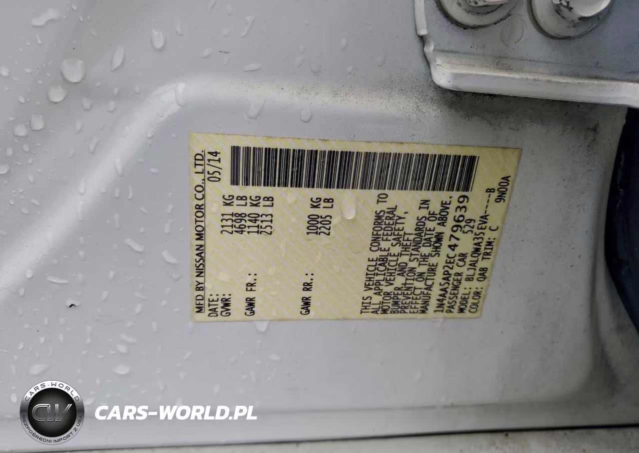 2014 Nissan Maxima S VIN:1N4AA5AP2EC479639 - 12