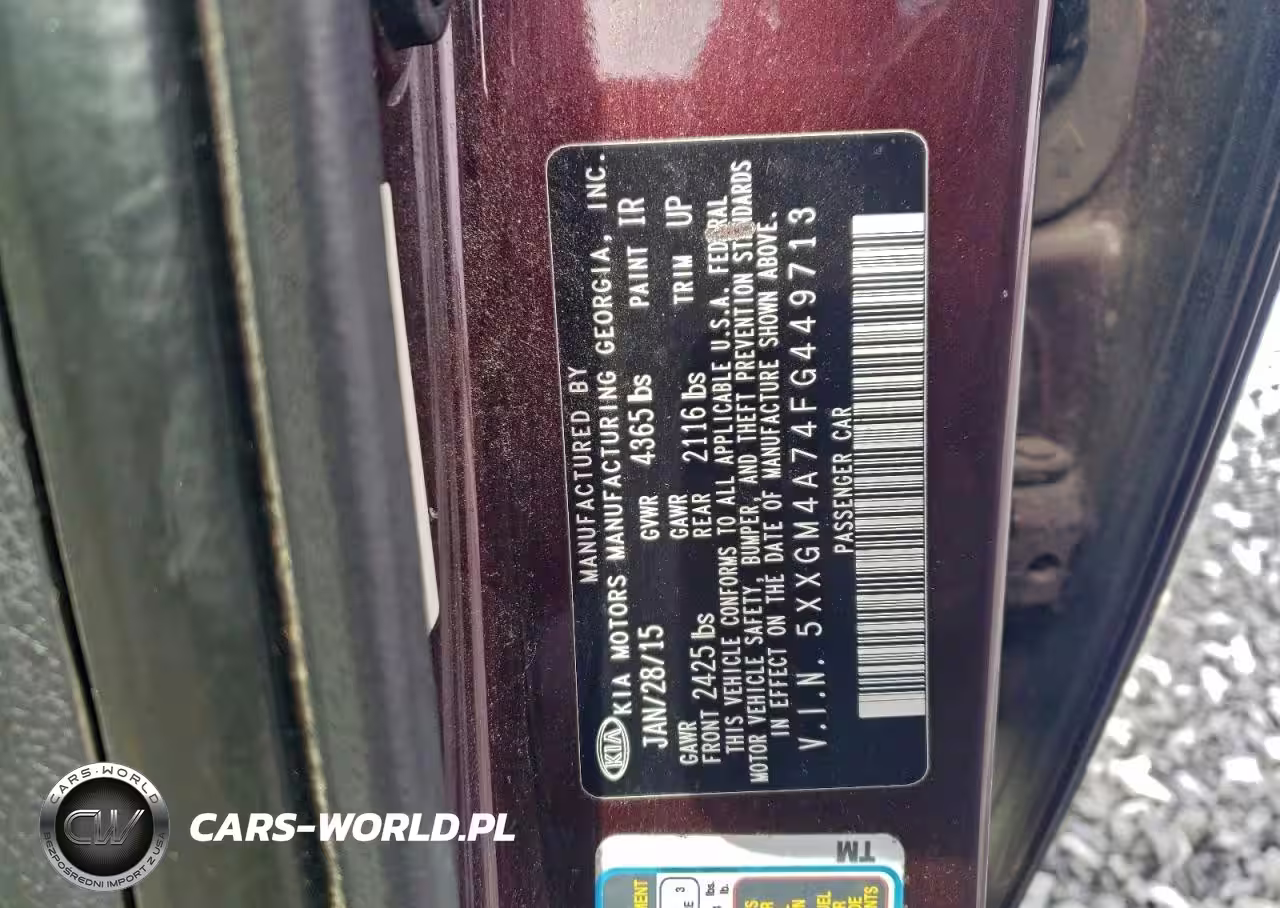 2015 Kia Optima Lx VIN:5XXGM4A74FG449713 - 12