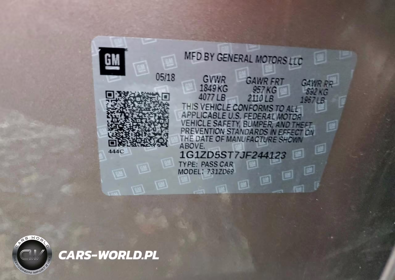 2018 Chevrolet Malibu Lt VIN:1G1ZD5ST7JF244123 - 13