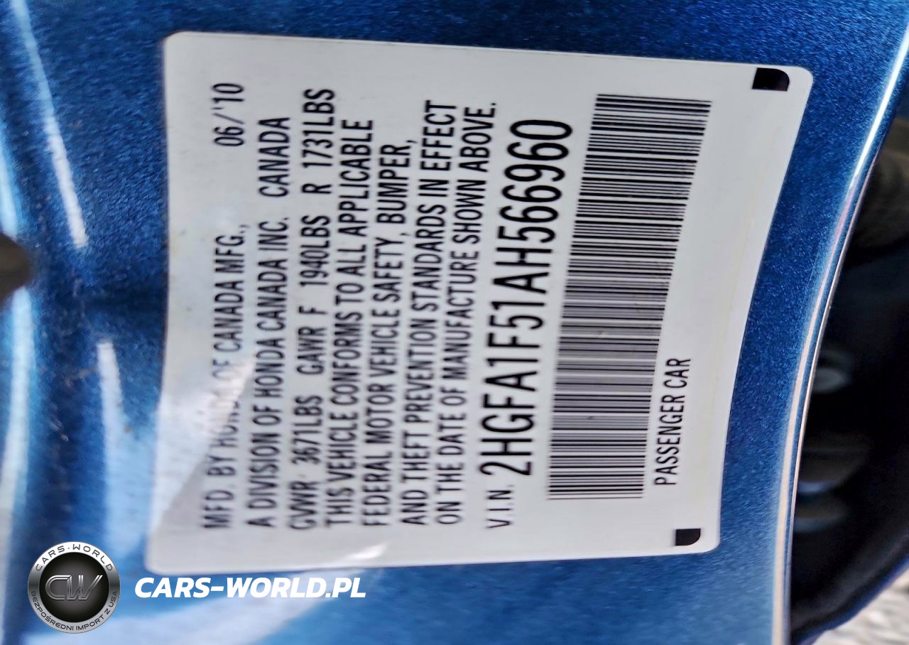 2010 Honda Civic Lx VIN:2HGFA1F51AH566960 - 13