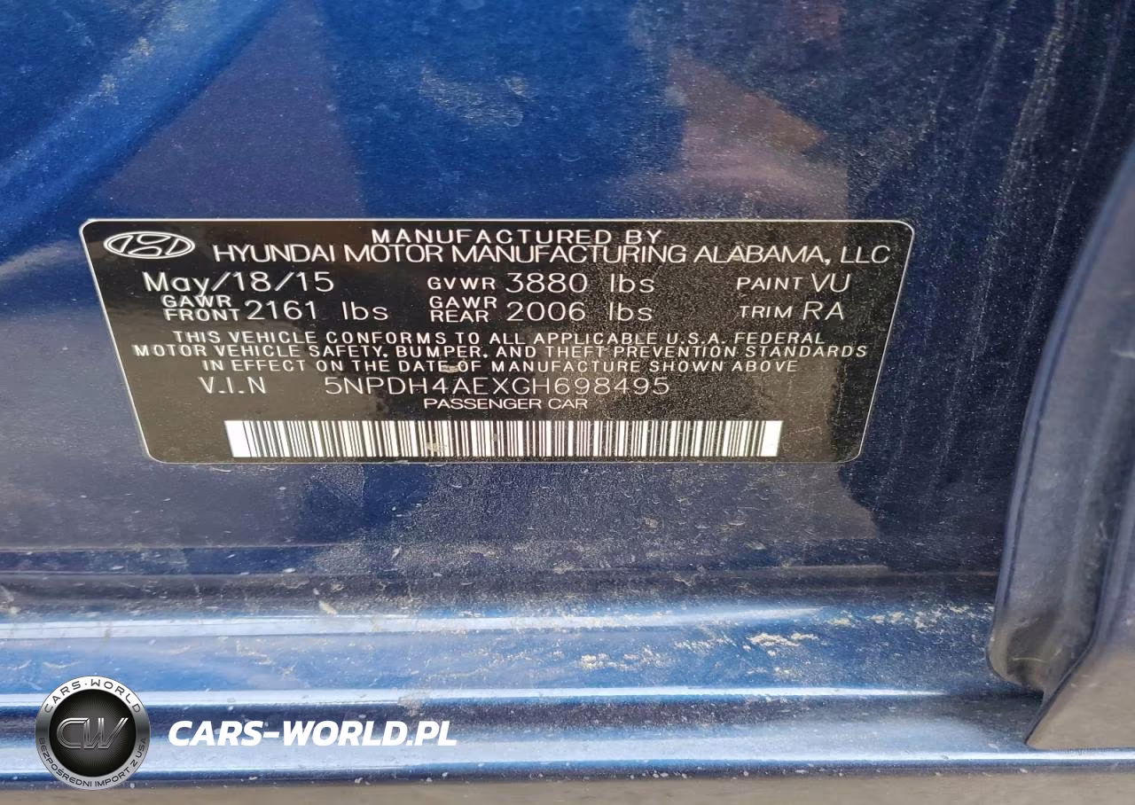 2016 Hyundai Elantra Se VIN:5NPDH4AEXGH698495 - 12