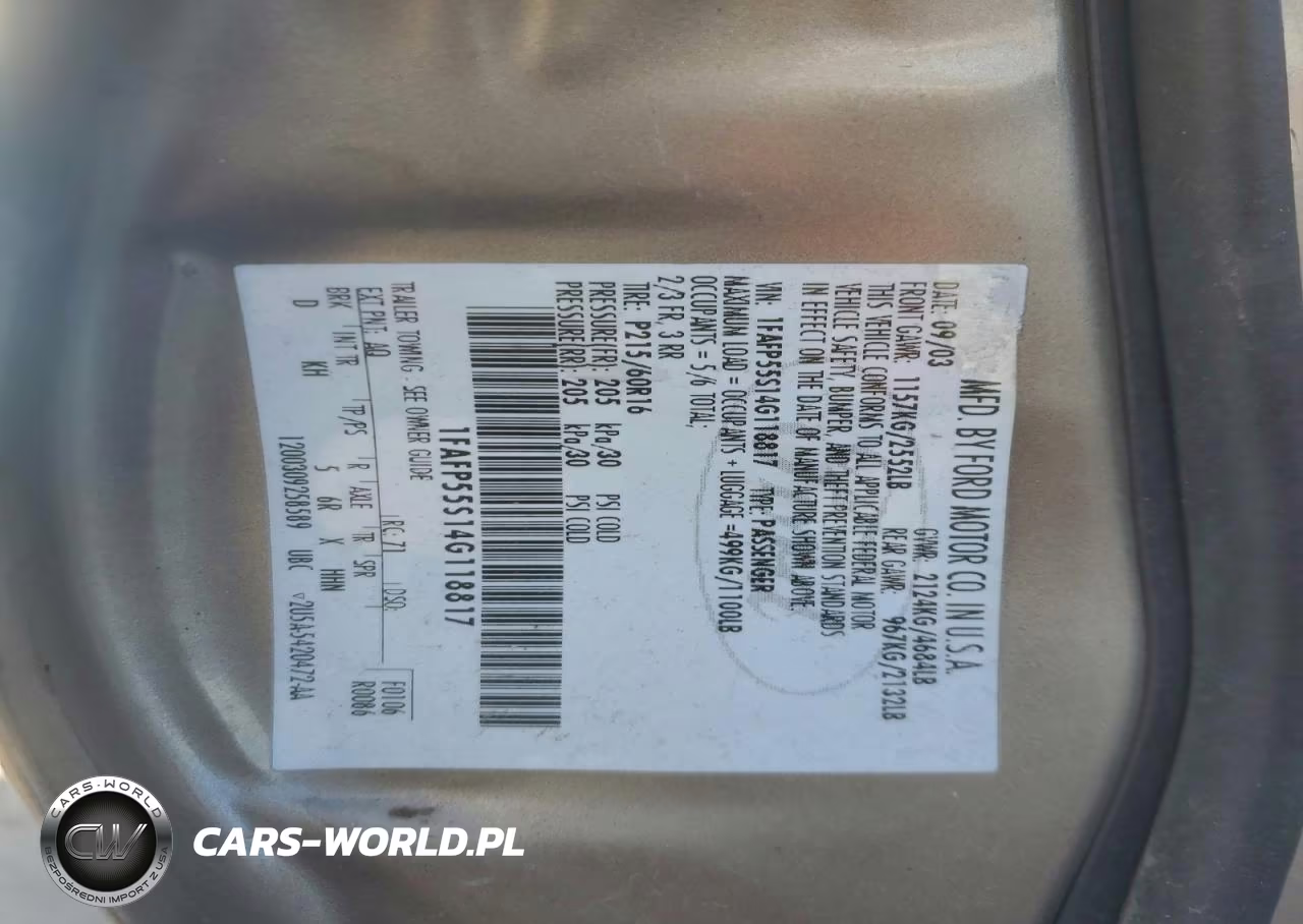 2004 Ford Taurus Ses VIN:1FAFP55S14G118817 - 12