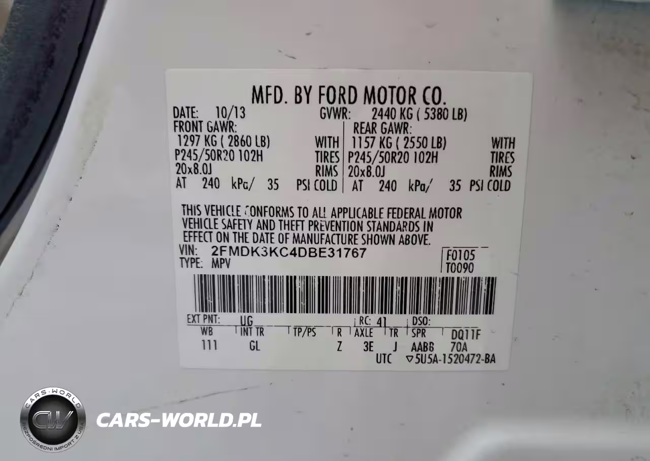 2013 Ford Edge Limited VIN:2FMDK3KC4DBE31767 - 13
