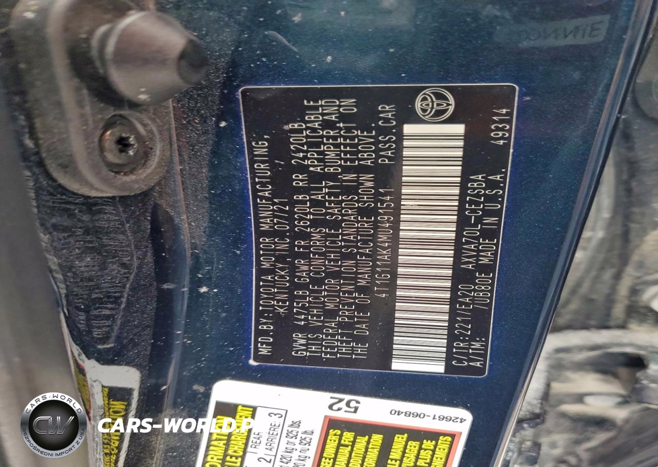 2021 Toyota Camry Se VIN:4T1G11AK4MU491541 - 12