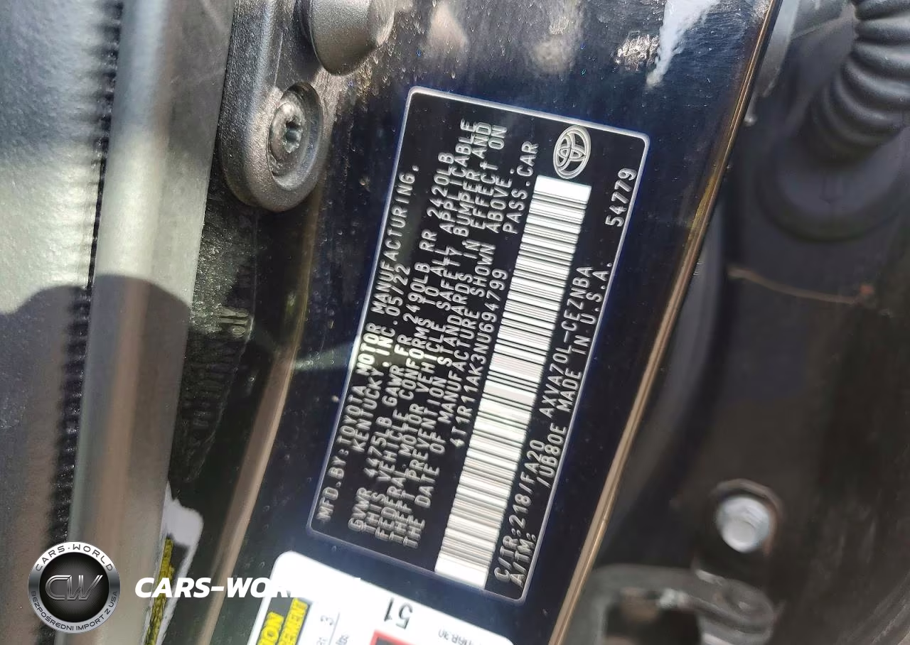 2022 Toyota Camry Le VIN:4T1R11AK3NU694799 - 12