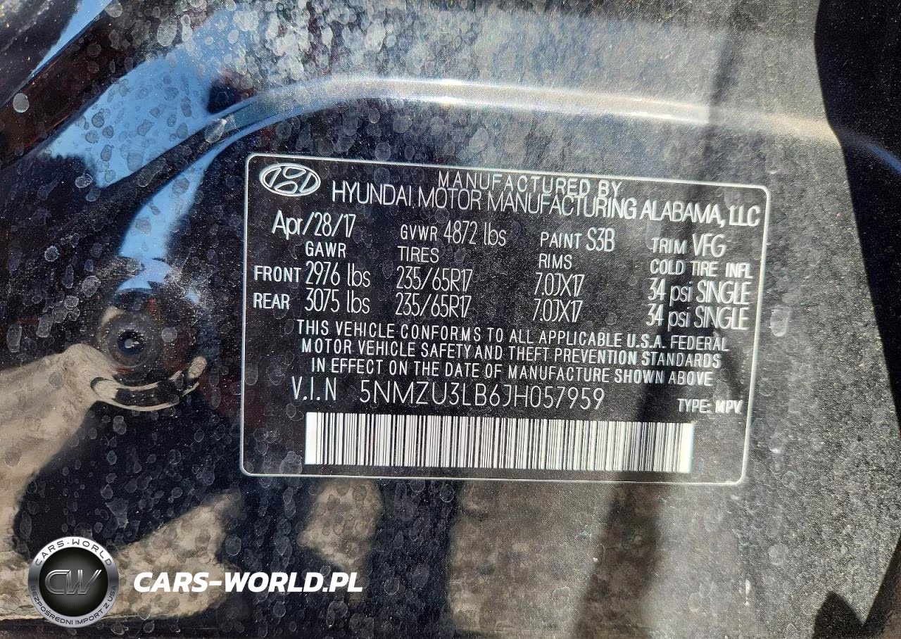 2018 Hyundai Santa Fe Sport 2.4L VIN:5NMZU3LB6JH057959 - 14