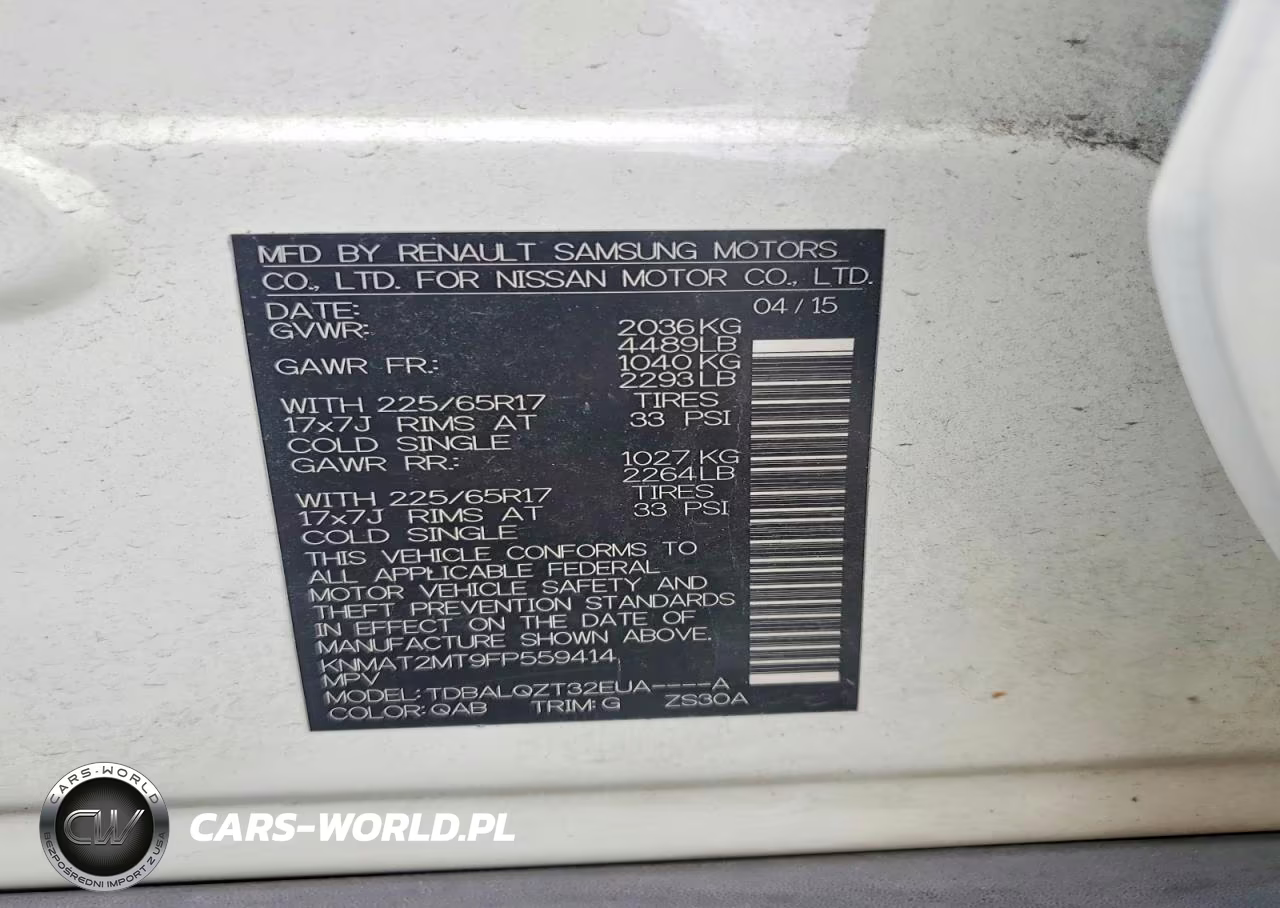 2015 Nissan Rogue Sv VIN:KNMAT2MT9FP559414 - 14