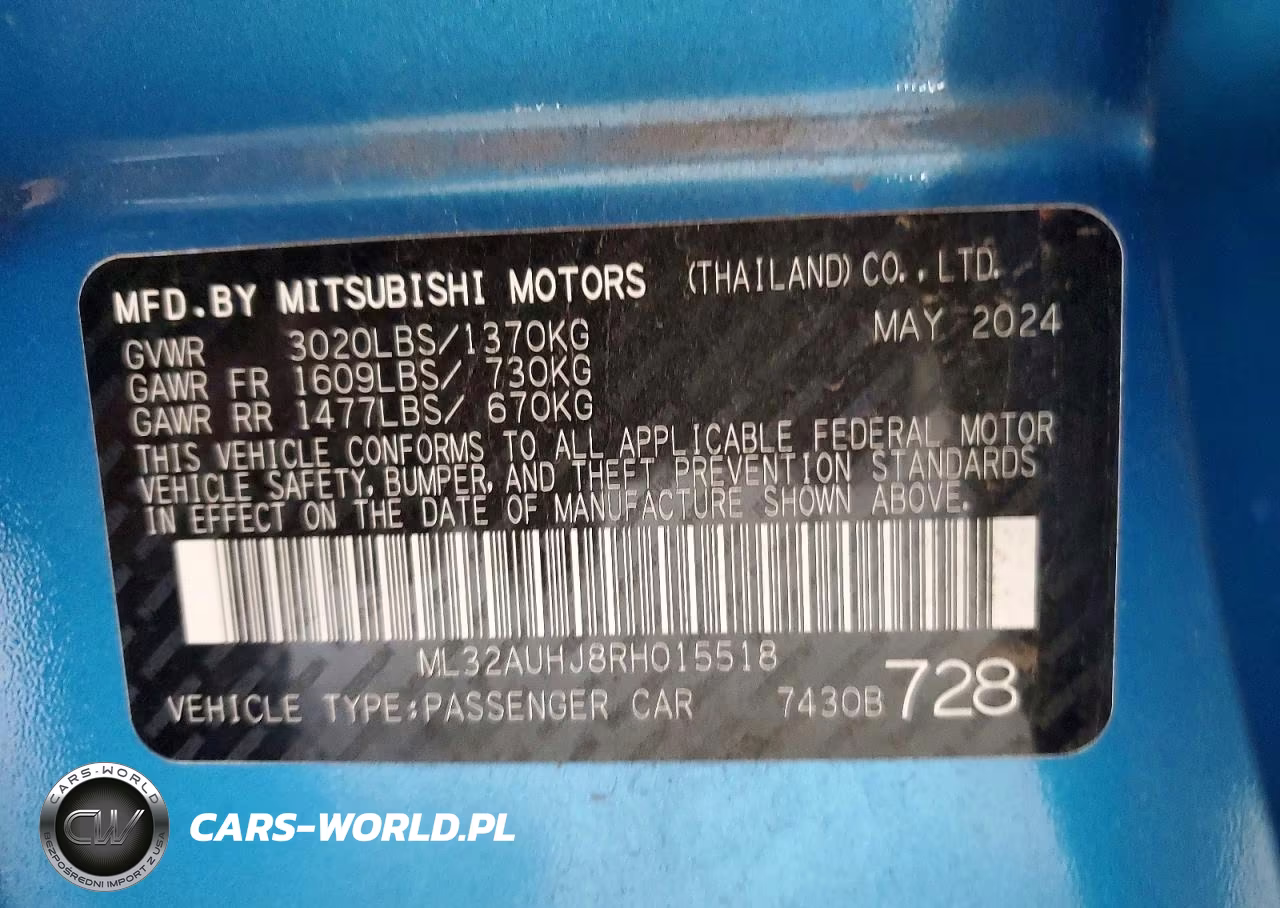 2024 Mitsubishi Mirage Es VIN:ML32AUHJ8RH015518 - 13