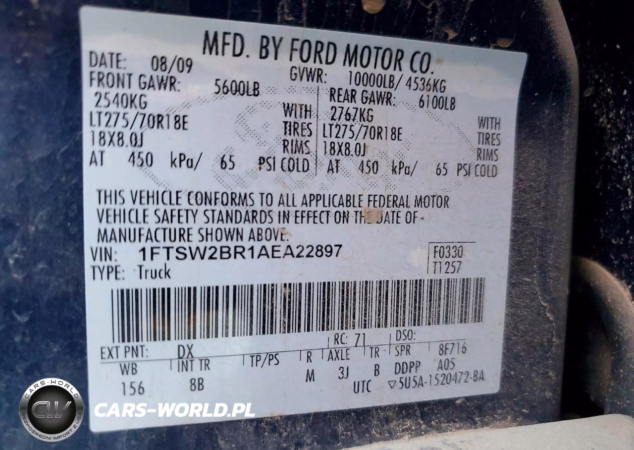2024 Ford 200 Super Duty VIN:1FTSW2BR1AEA22897 - 12