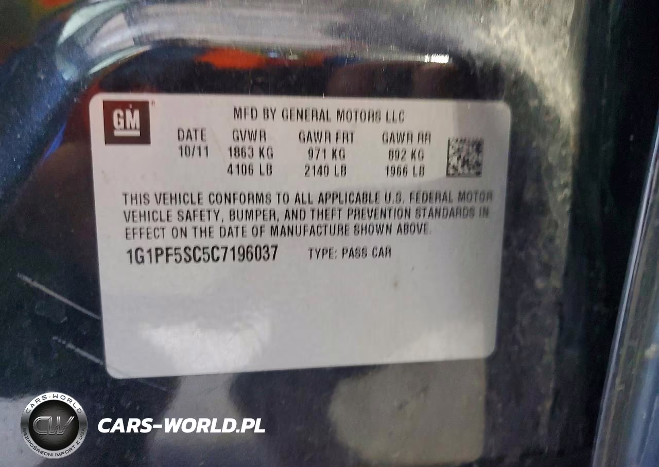 2012 Chevrolet Cruze Lt VIN:1G1PF5SC5C7196037 - 12