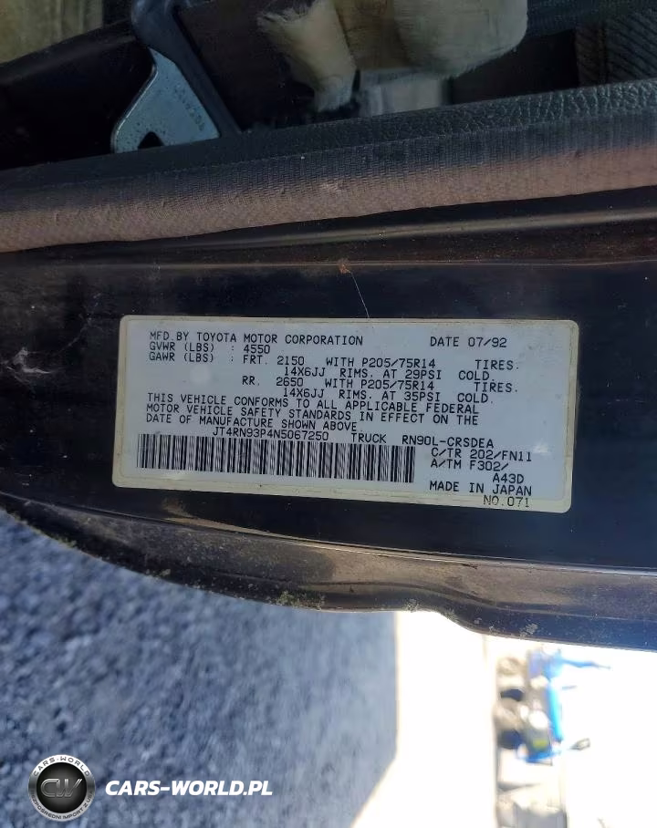 1992 Toyota Pickup 1-2 Ton Extra Long Wheelbase D VIN:JT4RN93P4N5067250 - 12