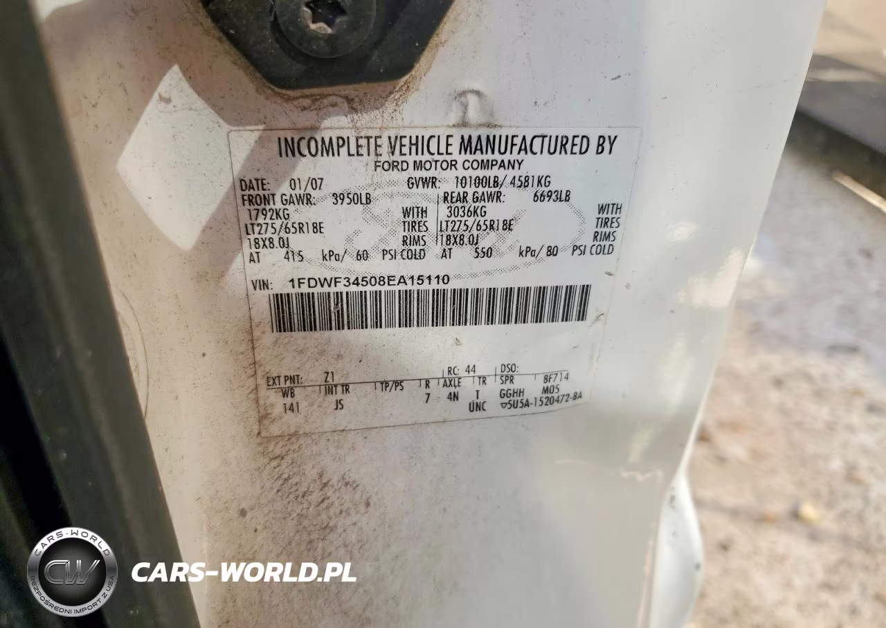 2008 Ford F350 Srw Super Duty VIN:1FDWF34508EA15110 - 12