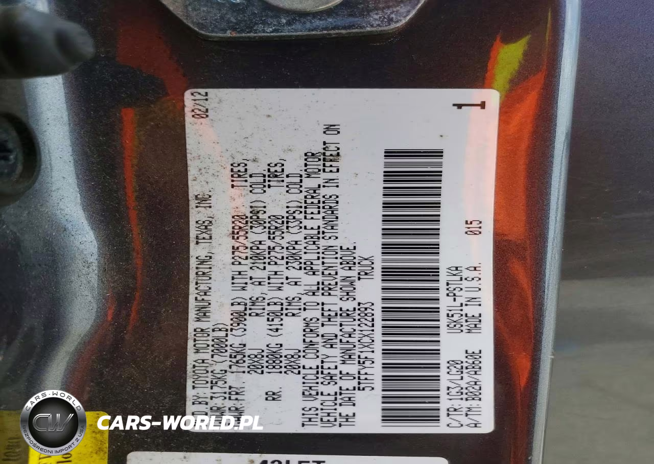 2012 Toyota Tundra Crewmax Limited VIN:5TFFY5F1XCX122893 - 12