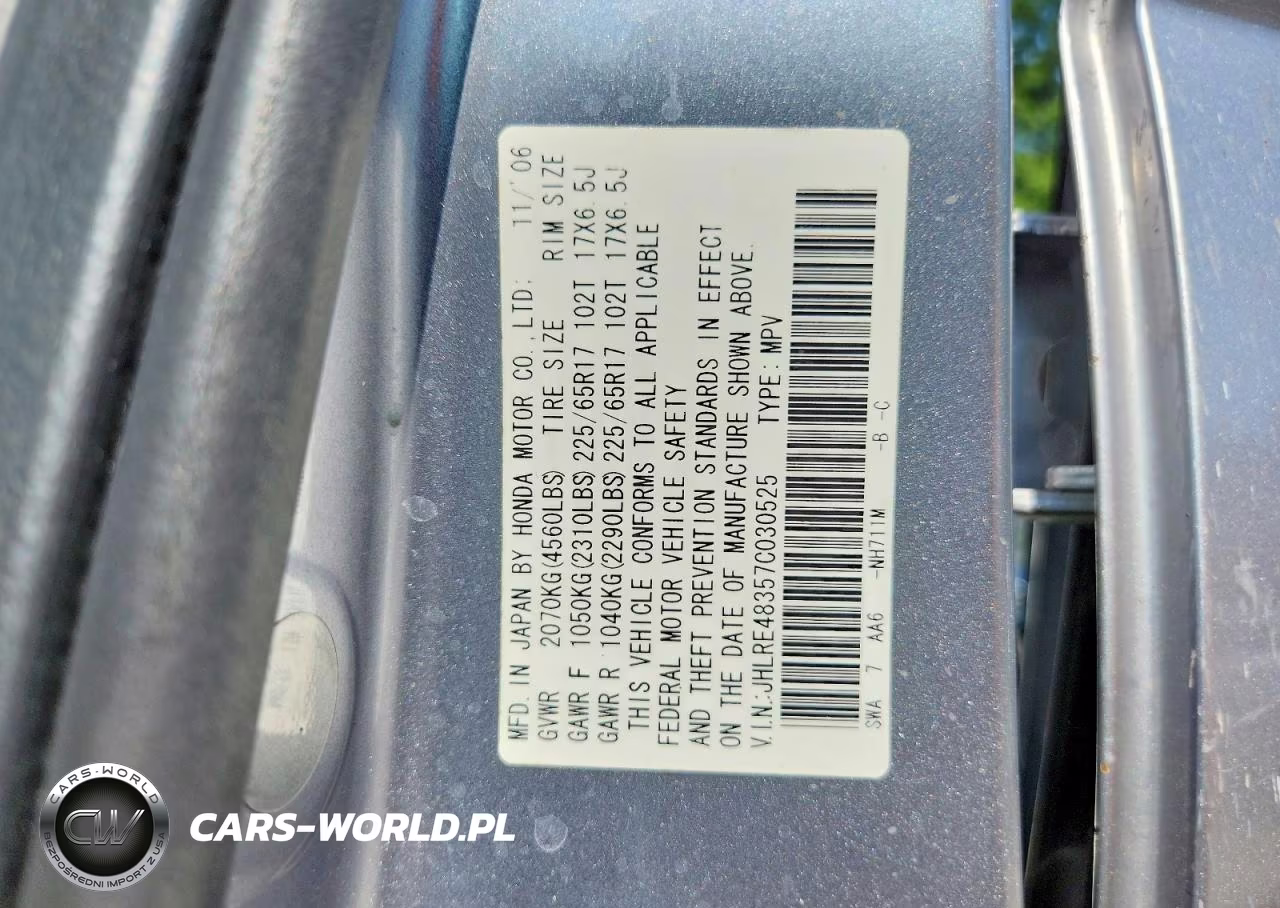 2007 Honda Cr-V Lx VIN:JHLRE48357C030525 - 13