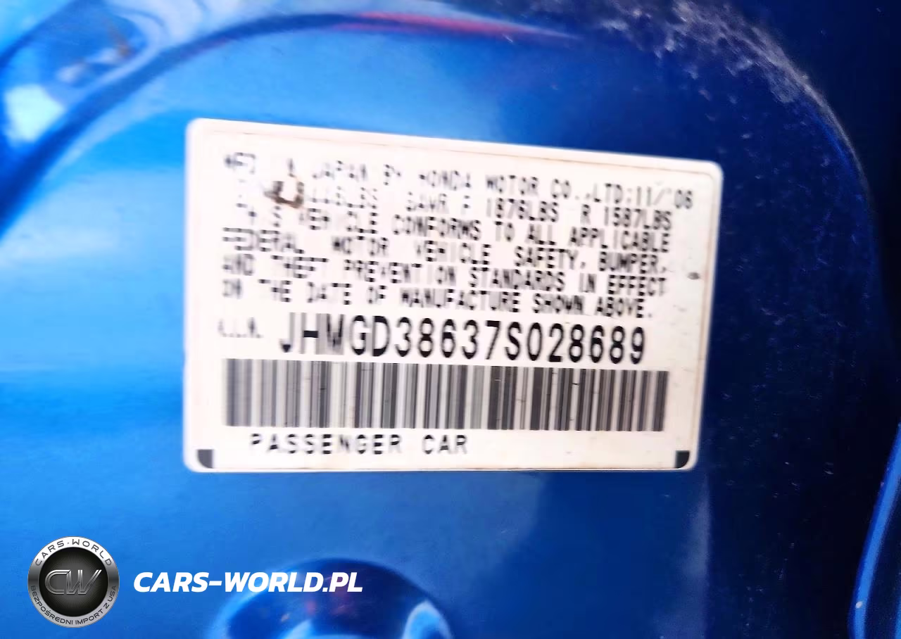 2007 Honda Fit S VIN:JHMGD38637S028689 - 12
