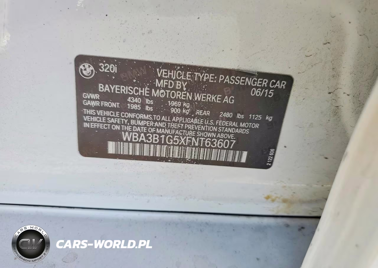 2015 BMW 320 I VIN:WBA3B1G5XFNT63607 - 12