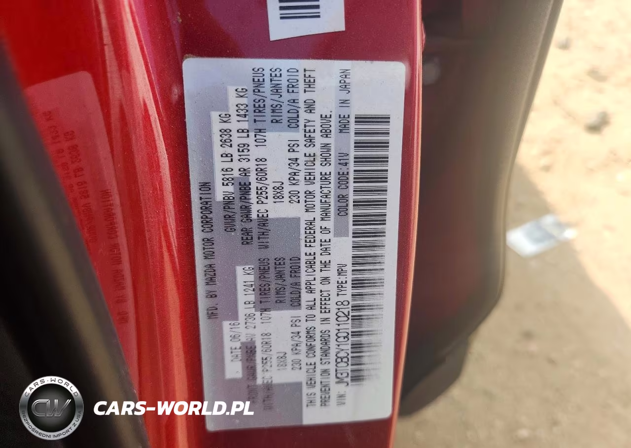 2016 Mazda Cx-9 Touring VIN:JM3TCBCY1G0110218 - 12