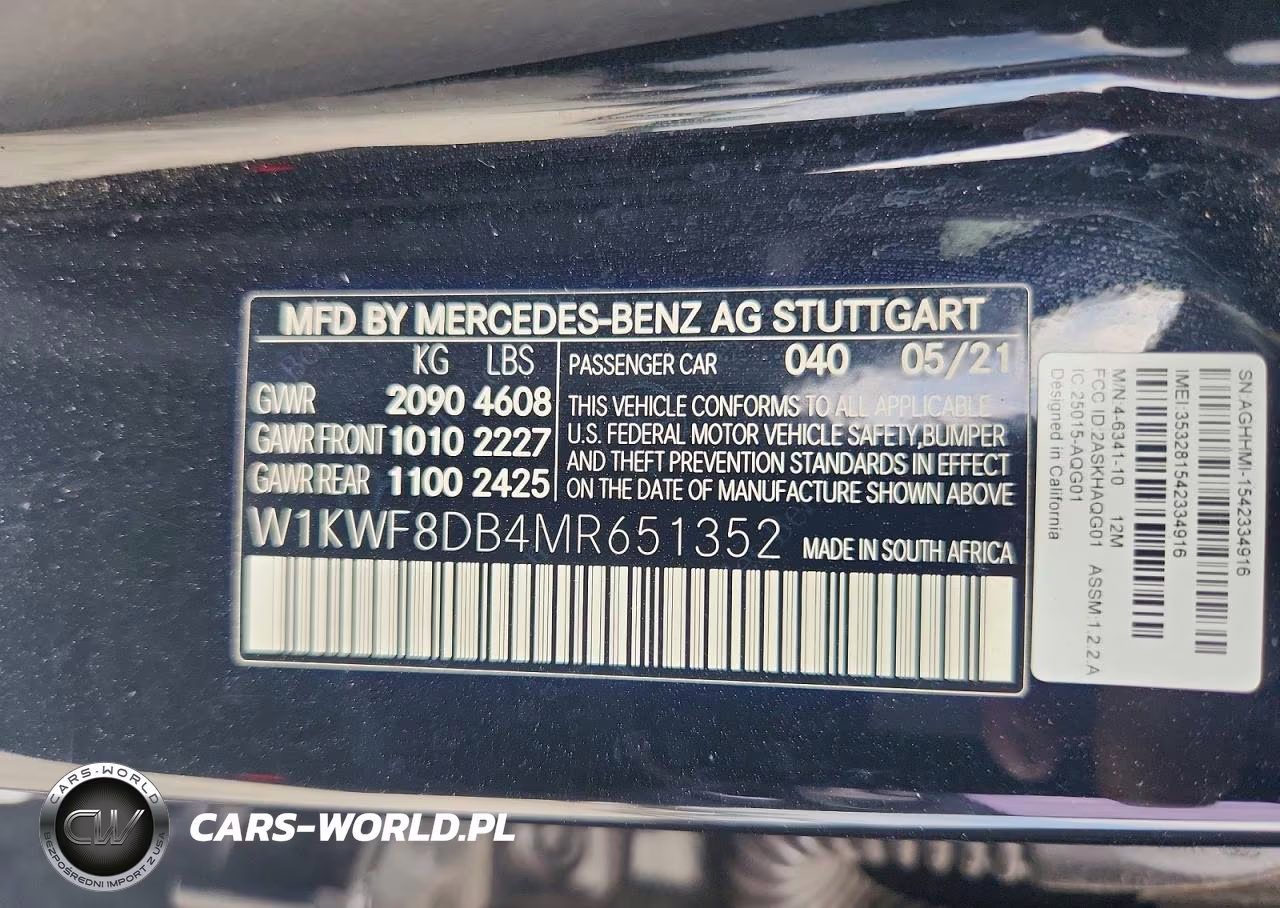 2021 Mercedes-Benz C 300 VIN:W1KWF8DB4MR651352 - 12