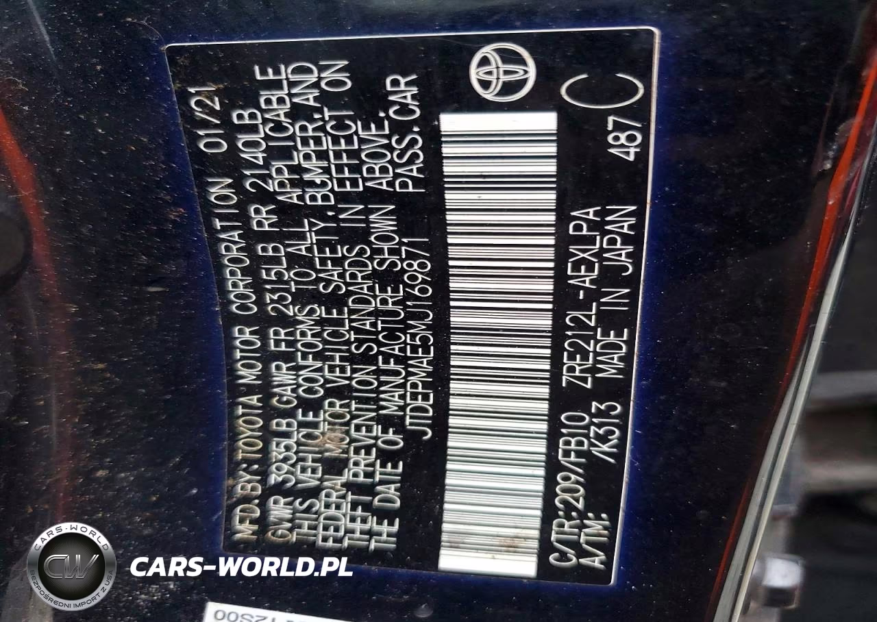 2021 Toyota Corolla Le VIN:JTDEPMAE5MJ169871 - 12