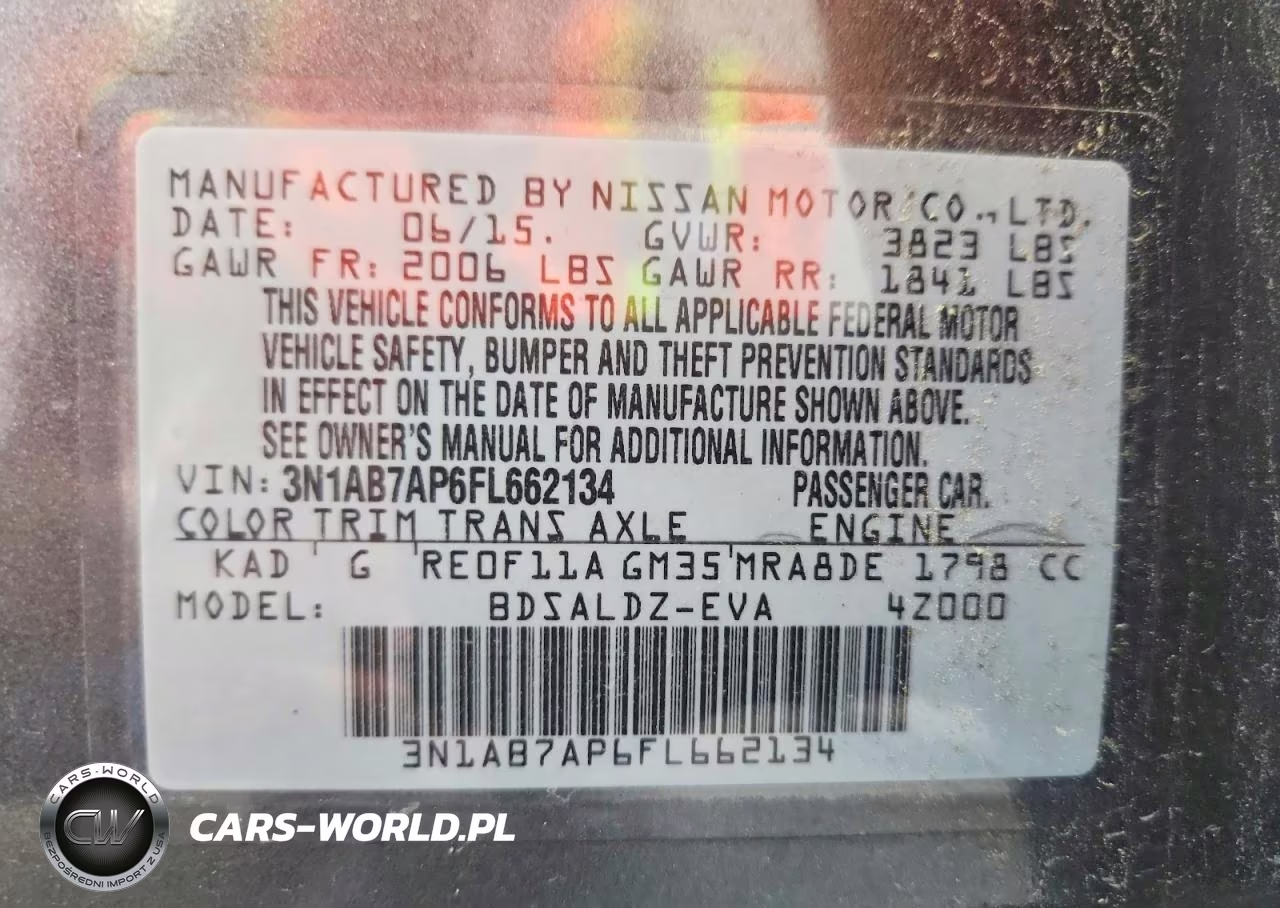 2015 Nissan Sentra Sv VIN:3N1AB7AP6FL662134 - 13