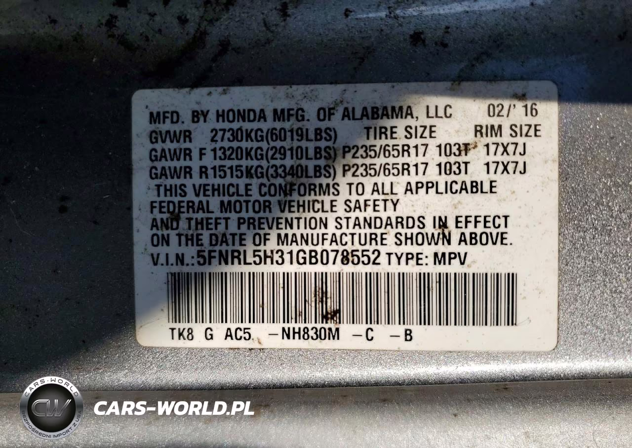 2016 Honda Odyssey Se VIN:5FNRL5H31GB078552 - 13