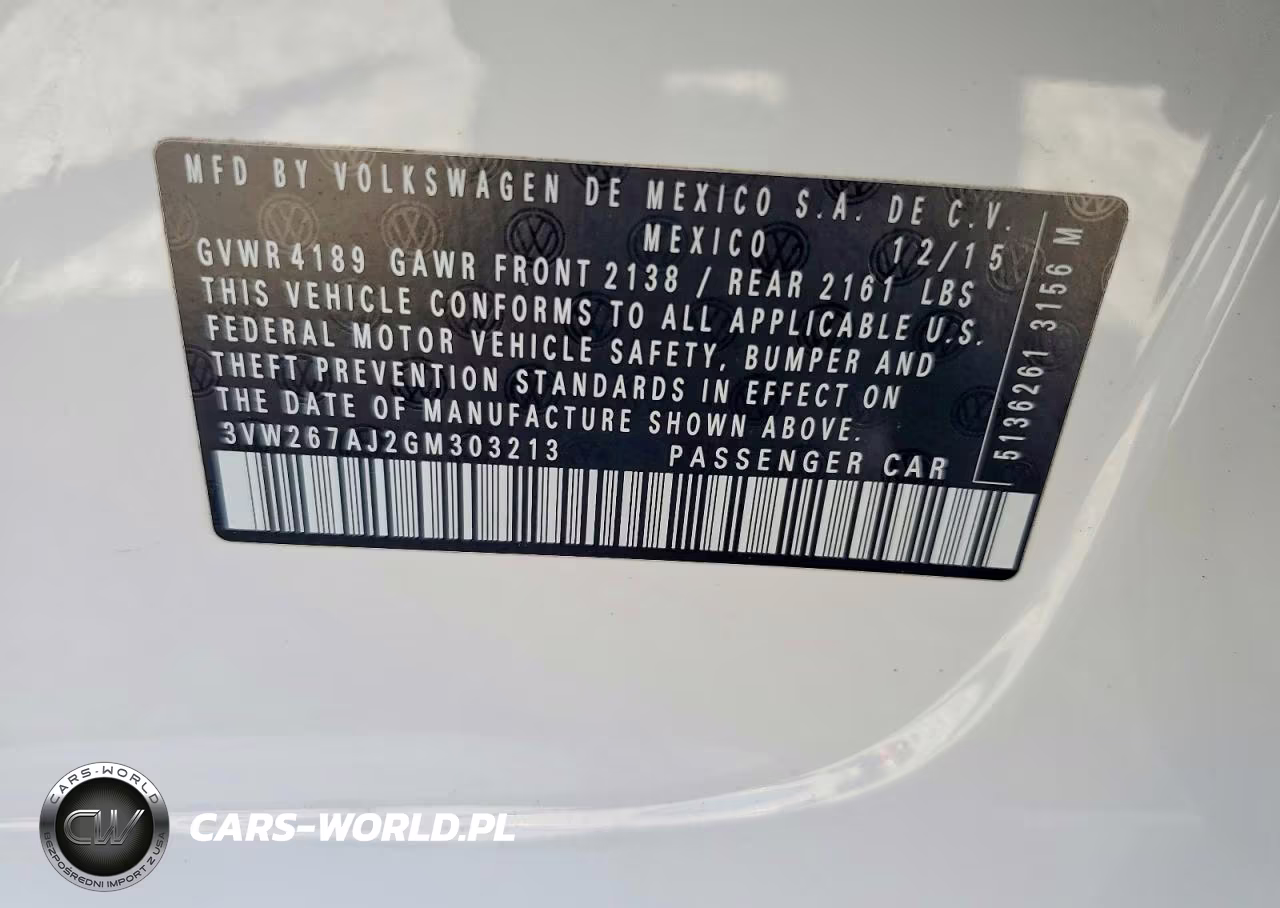 2016 Volkswagen Jetta S VIN:3VW267AJ2GM303213 - 12