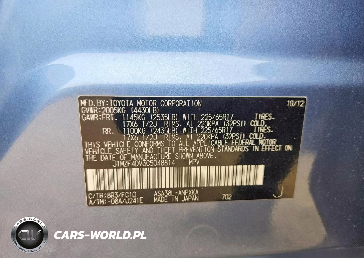 2012 Toyota Rav4 Base VIN:JTMZF4DV3C5048814 - 12