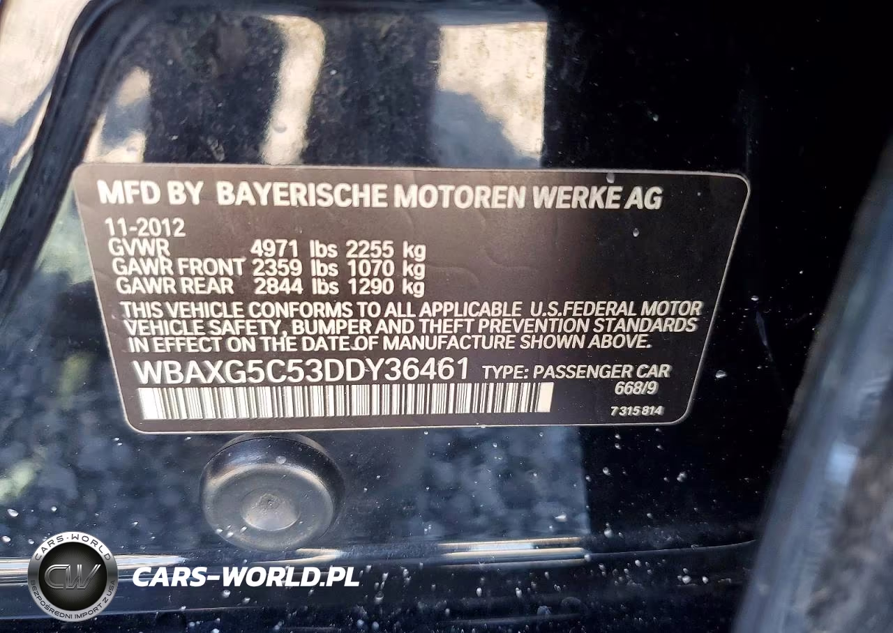 2013 BMW 528 I VIN:WBAXG5C53DDY36461 - 12