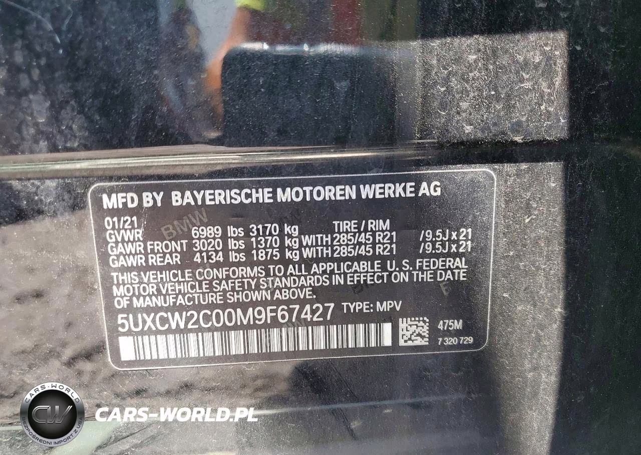 2021 BMW X7 xDrive40I VIN:5UXCW2C00M9F67427 - 13