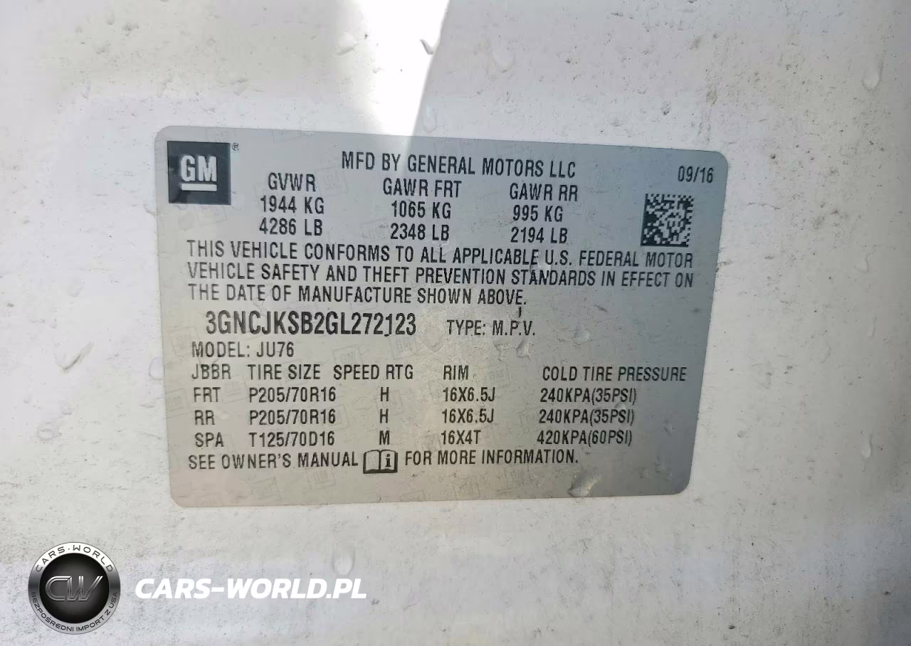 2016 Chevrolet Trax Ls VIN:3GNCJKSB2GL272123 - 14